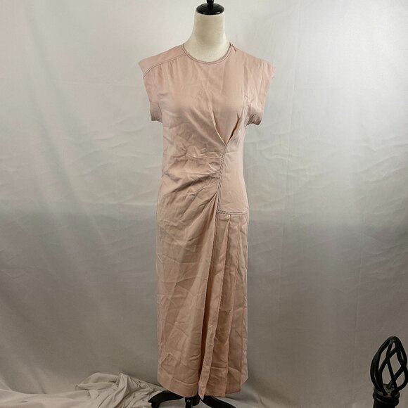 Sportmax Dress M Light Pink Cap Sleeve Pleat Ruched Detail Max Mara - Picture 1 of 13